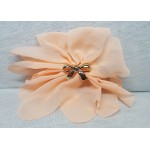 Elastic for hair, flower-shaped, with plastic knot, cream color